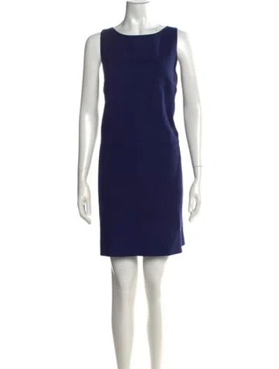 Pre-owned Paule Ka Bateau Neckline Mini Dress In Blue