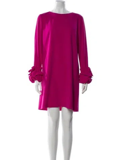 Pre-owned Paule Ka Bateau Neckline Mini Dress In Pink