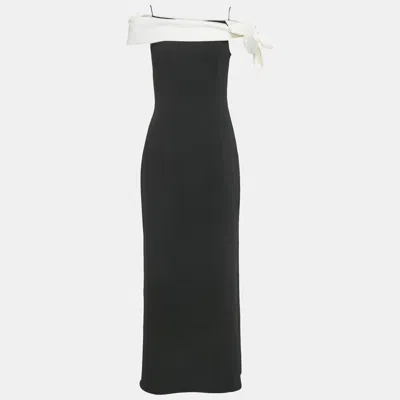 Pre-owned Paule Ka Black Sateen Cut-out Maxi Dress M