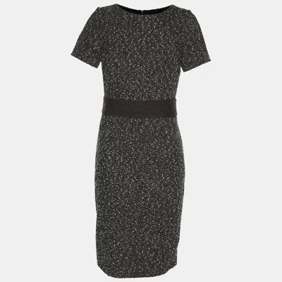 Paule Ka Black/white Tweed Dress In Gray