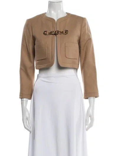 Pre-owned Paule Ka Calf Leather Bolero In Neutral