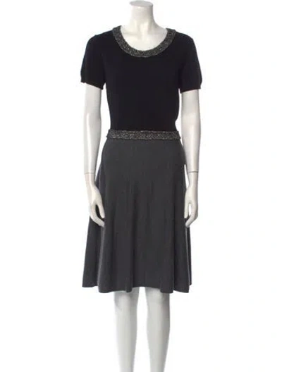 Pre-owned Paule Ka Cashmere Knee-length Dress In Black