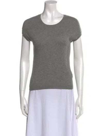 Pre-owned Paule Ka Cashmere Scoop Neck Sweater In Gray