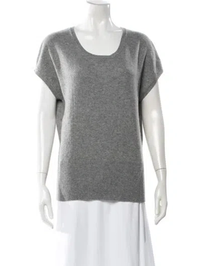 Pre-owned Paule Ka Cashmere Scoop Neck Sweater In Gray