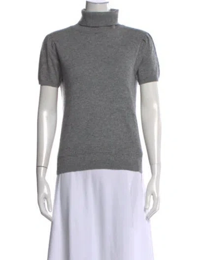 Pre-owned Paule Ka Cashmere Turtleneck Sweater In Grey