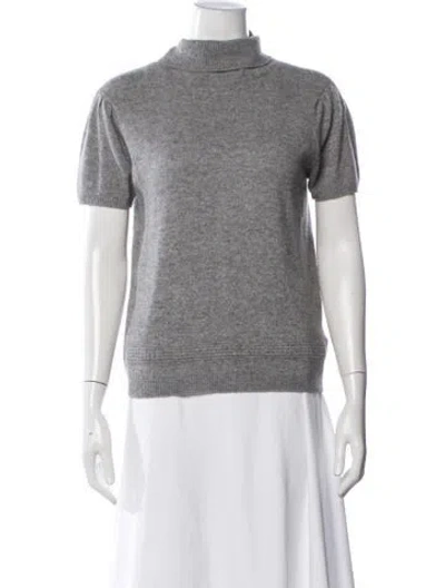 Pre-owned Paule Ka Cashmere Turtleneck Sweater In Grey