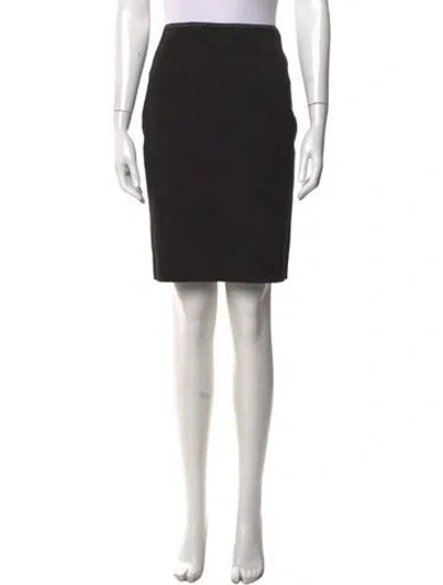 Pre-owned Paule Ka Chain-link Accents Knee-length Skirt In Black