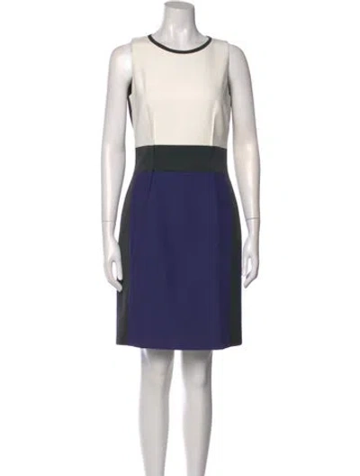 Pre-owned Paule Ka Colorblock Pattern Knee-length Dress In Black
