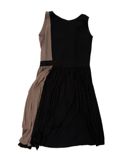Pre-owned Paule Ka Colorblock Pattern Knee-length Dress In Black
