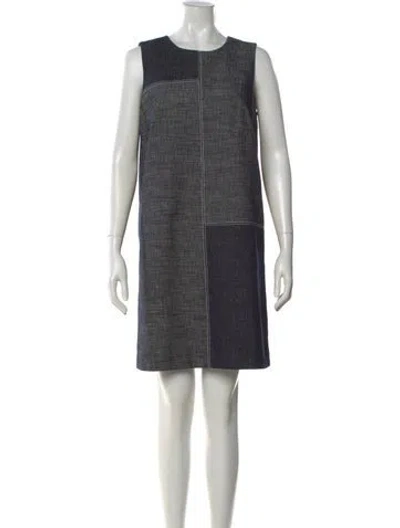 Pre-owned Paule Ka Colorblock Pattern Knee-length Dress In Blue