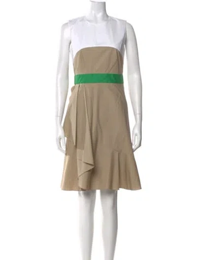 Pre-owned Paule Ka Colorblock Pattern Knee-length Dress In Neutral