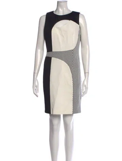 Pre-owned Paule Ka Colorblock Pattern Knee-length Dress In Neutral