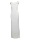 Paule Ka Crepe Frilled Dress In White