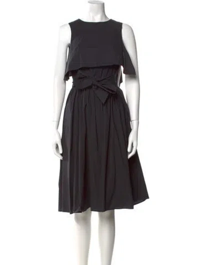 Pre-owned Paule Ka Crew Neck Knee-length Dress In Black