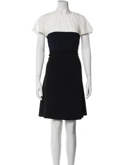 Pre-owned Paule Ka Crew Neck Knee-length Dress In Black
