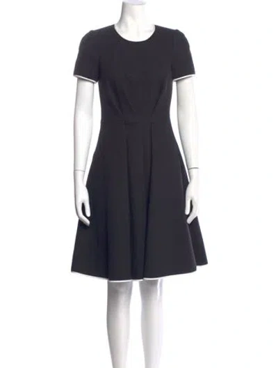 Pre-owned Paule Ka Crew Neck Knee-length Dress In Black