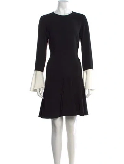 Pre-owned Paule Ka Crew Neck Knee-length Dress In Black