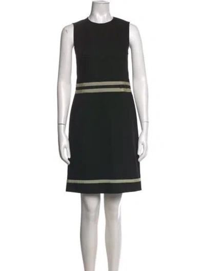 Pre-owned Paule Ka Crew Neck Knee-length Dress In Black