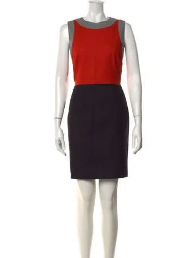 Pre-owned Paule Ka Crew Neck Knee-length Dress In Multicolor