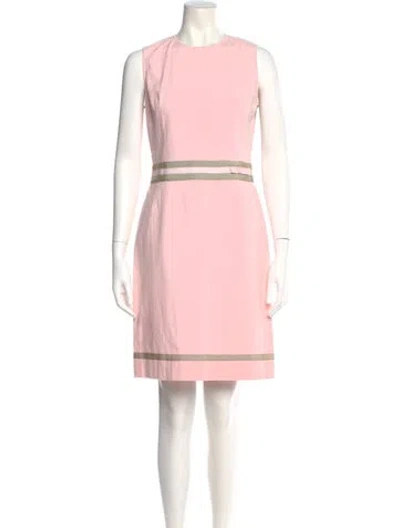Pre-owned Paule Ka Crew Neck Knee-length Dress In Pink