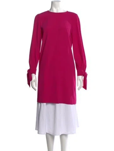 Pre-owned Paule Ka Crew Neck Knee-length Dress In Pink