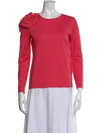Pre-owned Paule Ka Crew Neck Long Sleeve Top In Red