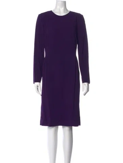 Pre-owned Paule Ka Crew Neck Midi Length Dress In Purple