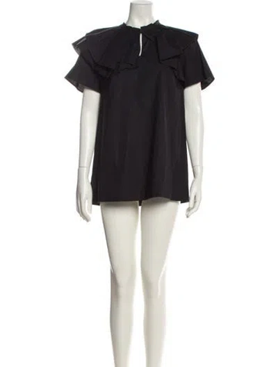 Pre-owned Paule Ka Crew Neck Mini Dress In Black