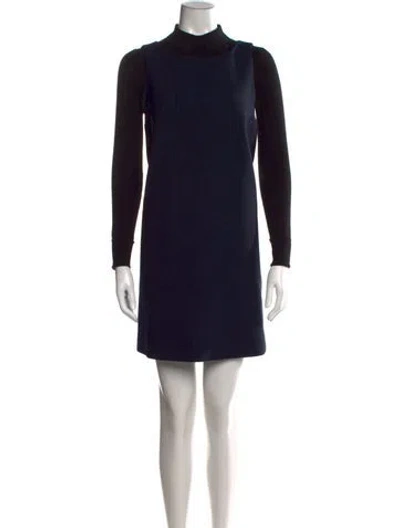 Pre-owned Paule Ka Crew Neck Mini Dress In Black