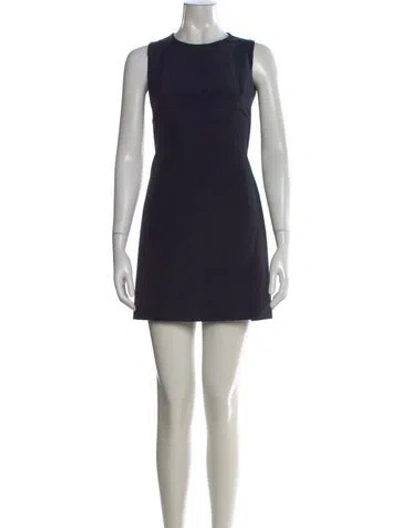 Pre-owned Paule Ka Crew Neck Mini Dress In Blue