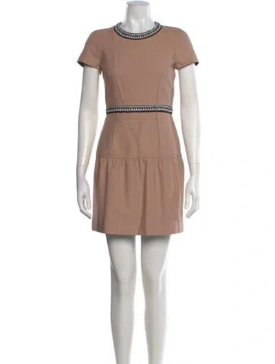 Pre-owned Paule Ka Crew Neck Mini Dress In Neutral