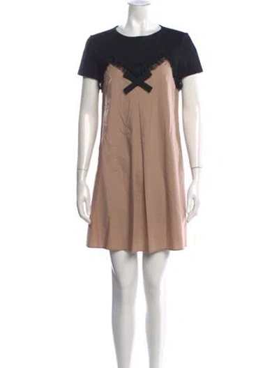 Pre-owned Paule Ka Crew Neck Mini Dress In Neutral
