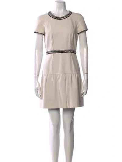 Pre-owned Paule Ka Crew Neck Mini Dress In Neutrals