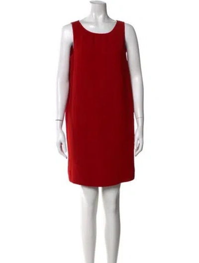 Pre-owned Paule Ka Crew Neck Mini Dress In Red
