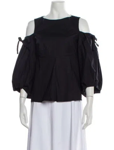 Pre-owned Paule Ka Crew Neck Short Sleeve Top In Black