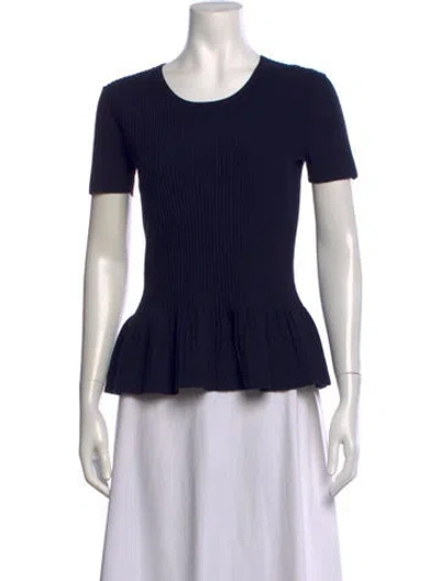 Pre-owned Paule Ka Crew Neck Short Sleeve Top In Black