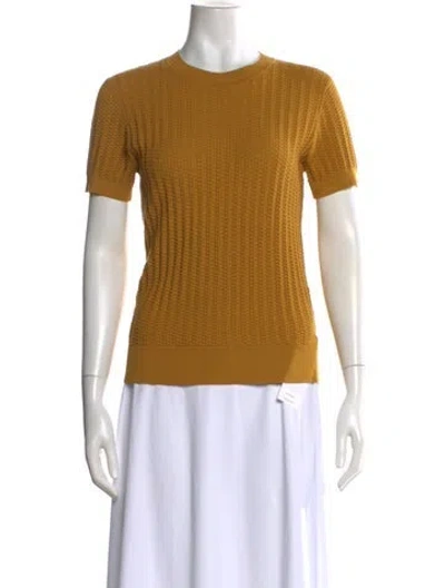 Pre-owned Paule Ka Crew Neck Short Sleeve Top In Yellow