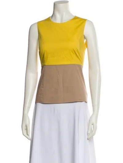 Pre-owned Paule Ka Crew Neck Sleeveless Top In Blue
