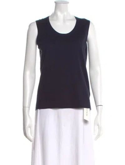 Pre-owned Paule Ka Crew Neck Sleeveless Top In Blue