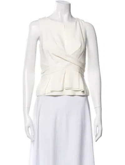 Pre-owned Paule Ka Crew Neck Sleeveless Top In Neutral