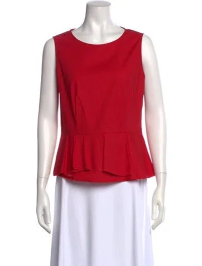 Pre-owned Paule Ka Crew Neck Sleeveless Top In Red