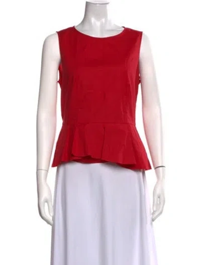 Pre-owned Paule Ka Crew Neck Sleeveless Top In Red
