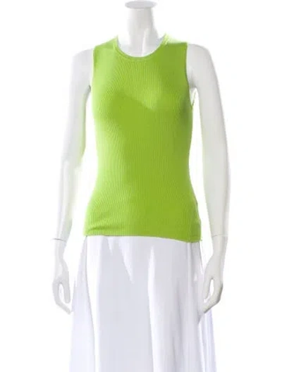 Pre-owned Paule Ka Crew Neck Sleeveless Top W/ Tags In Green