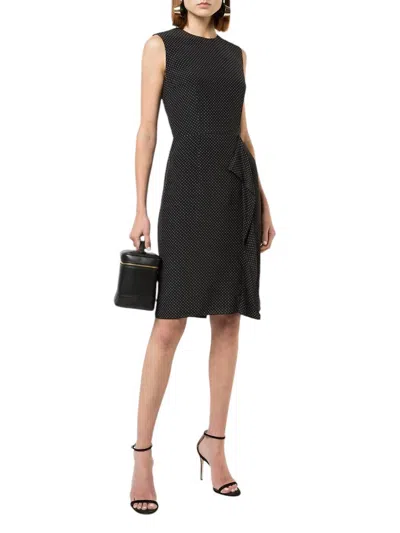 Paule Ka Dotted Cascade Ruffle Sheath Dress In Black