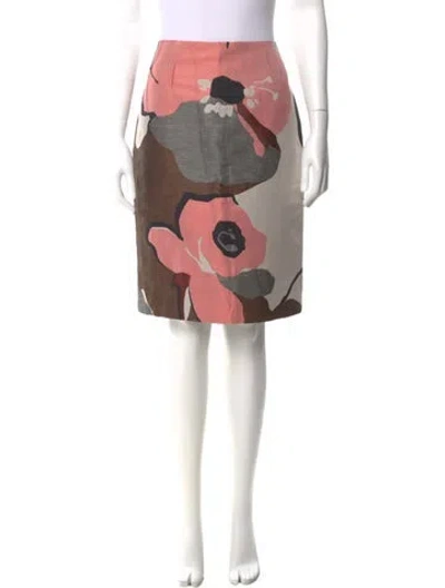 Pre-owned Paule Ka Floral Print Knee-length Skirt In Multi