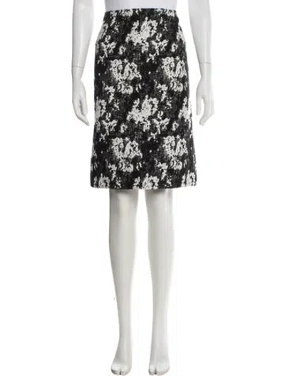 Pre-owned Paule Ka Floral Print Knee-length Skirt In Neutrals