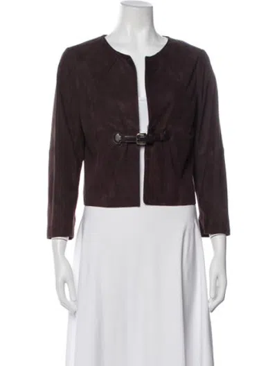 Pre-owned Paule Ka Goat Leather Jacket In Brown