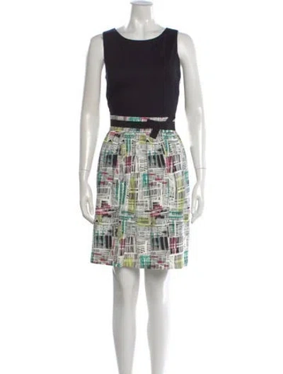 Pre-owned Paule Ka Graphic Print Knee-length Dress W/ Tags In Black