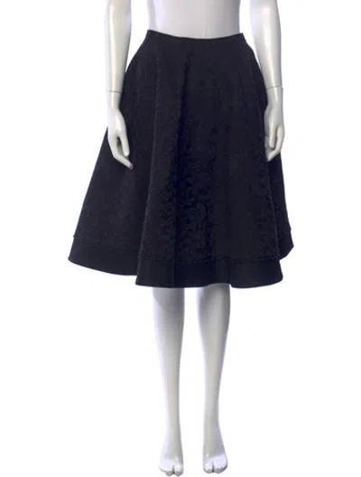 Pre-owned Paule Ka Lace Midi Length Skirt In Black