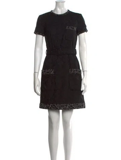 Pre-owned Paule Ka Lace Mini Dress In Black